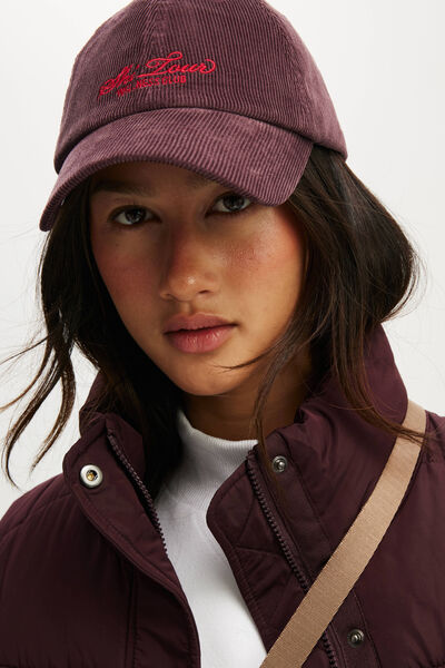 Active Graphic Cap, SKI CLUB CORD/CHERRY RIPE