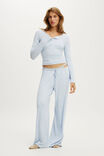 Super Soft Boat Neck Henley Long Sleeve, VIOLET BLUE - alternate image 4