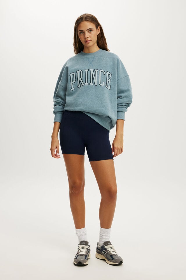 Prince Plush Drop Shoulder Sweatshirt, LCN PRI/TIDAL TEAL MARLE
