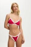 Organic Cotton Lace G String Brief, SPICY RED - alternate image 4