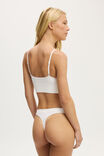 Seamless Longline Lace Trim Bralette, WHITE - alternate image 3