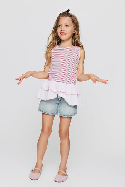 Alayna Aline Denim Skort, AIRLIE LIGHT BLUE