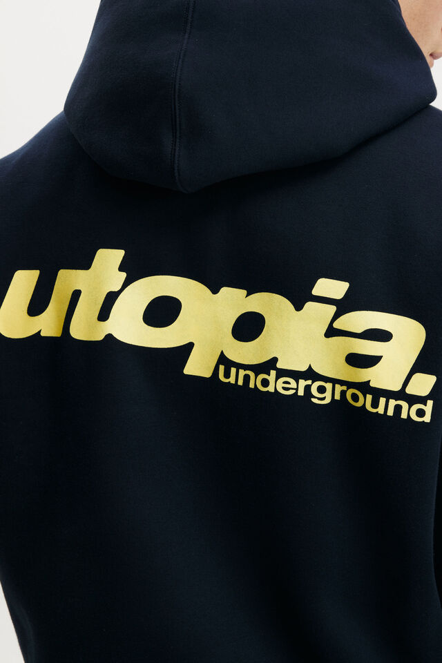 Moletom - Box Fit Graphic Hoodie, TRUE NAVY / UTOPIA