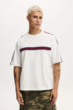 Cropped Fit Panel T-Shirt, WHITE MARLE CONTRAST - alternate image 1
