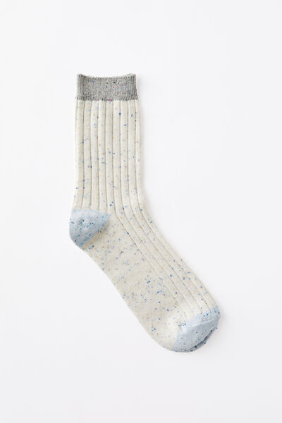 Meias - Speckle Crew Sock, BLUE SPECK