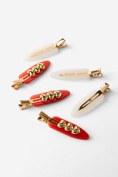 Styling Clip Pack, RED HEARTS