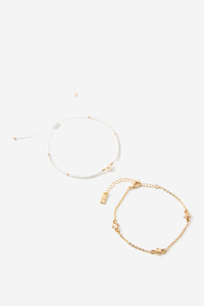 Multipack Bracelet, UP GOLD TURTLE PEARL