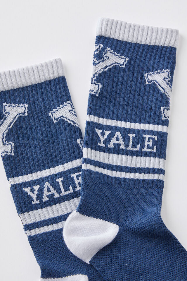 License Premium Crew Sock, LCN YAL YALE/WHITE