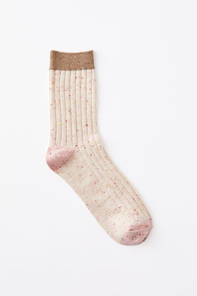 Meias - Speckle Crew Sock, PINK SPECK