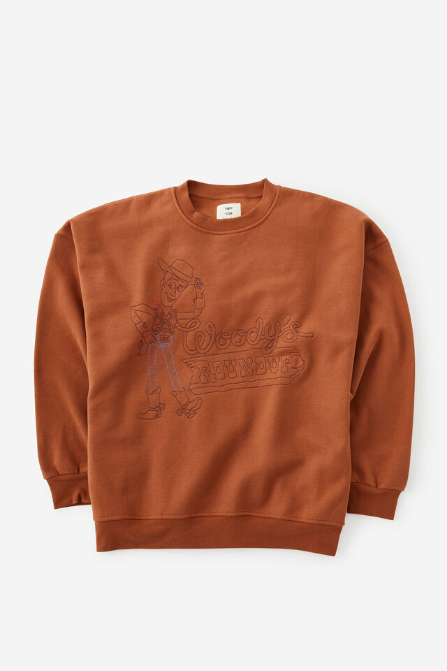 Toy Story Oversized Crew Sweater, LCN DIS TOY STORY WOODYS ROUND UP