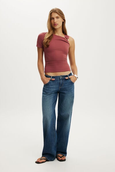 Camiseta - Ricki Trim Short Sleeve, WARM CLAY
