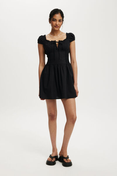 Charlotte Mini Dress, BLACK