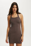 Hailey Halter Mini Dress, DARK TRUFFLE - alternate image 2