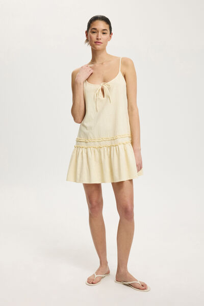 Hollie Strappy Mini Dress, VANILLA GLOW